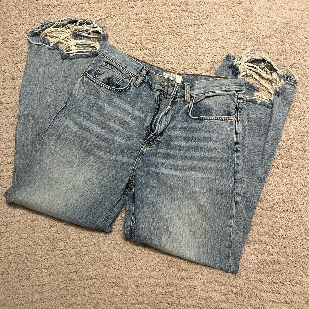 Free People Boyfriend Jeans with Ankle Distressing